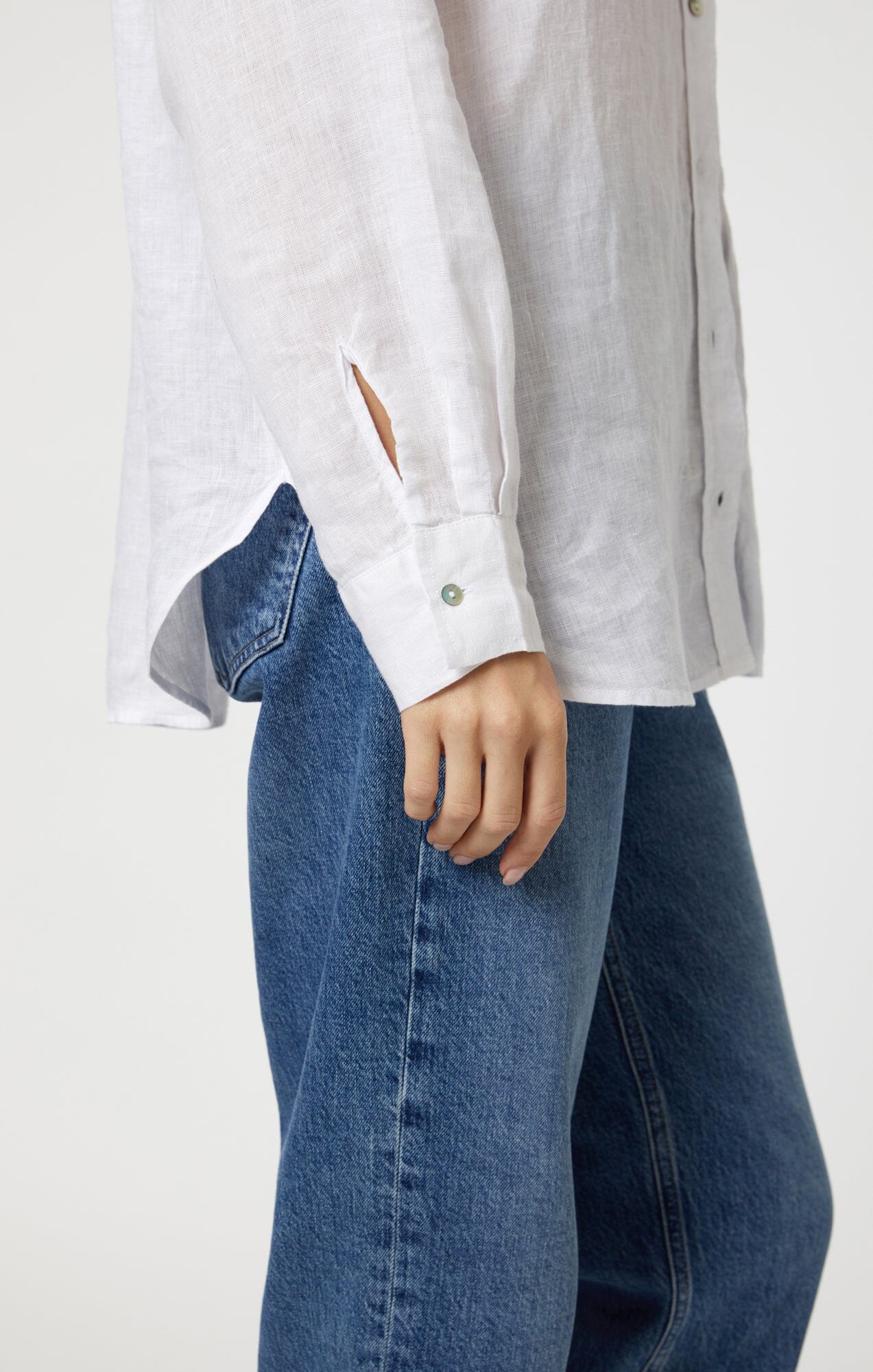 LINEN BUTTON-UP SHIRT IN WHITE - Mavi Jeans