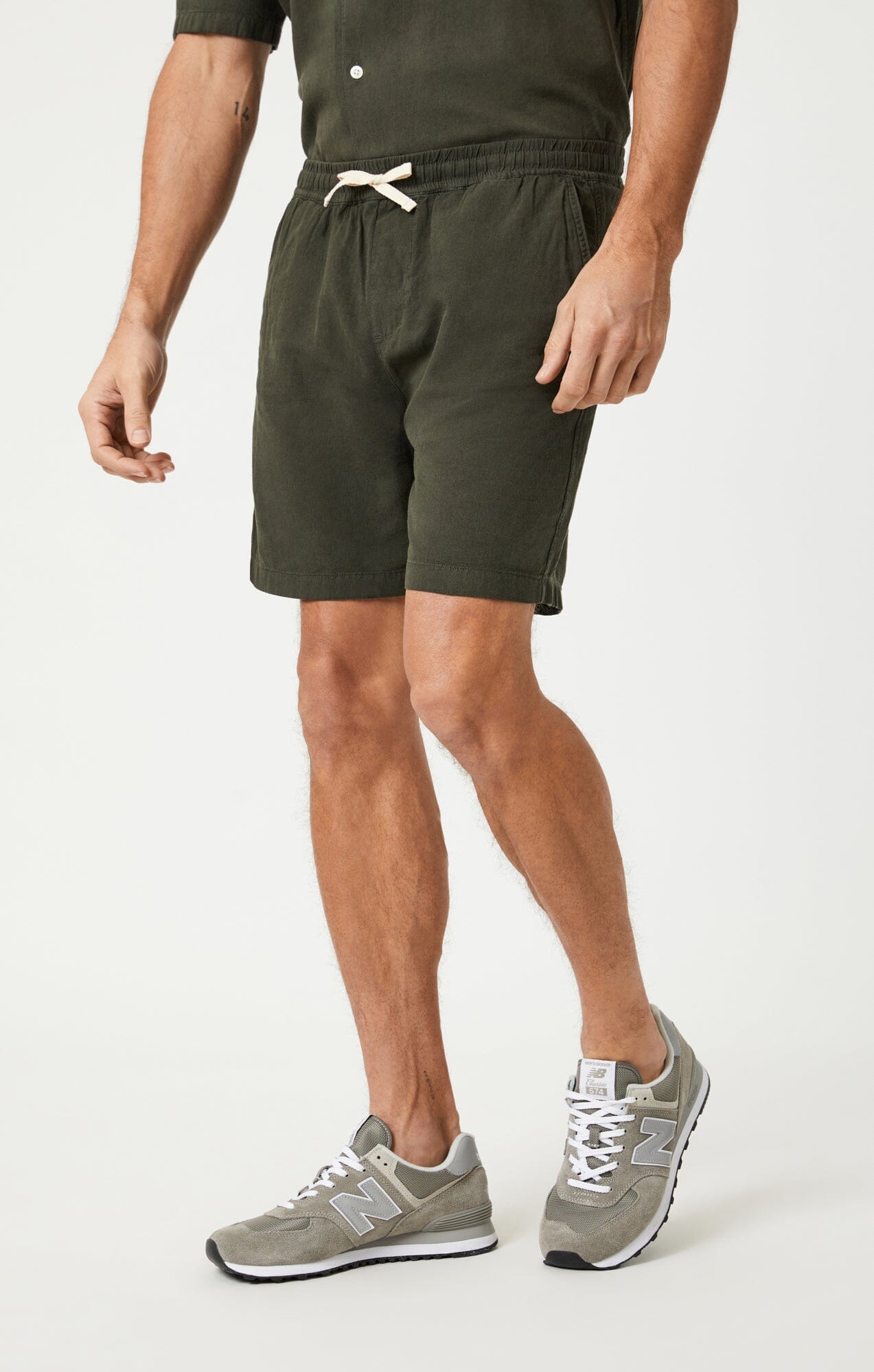 LINEN SHORTS IN ASPHALT - Mavi Jeans
