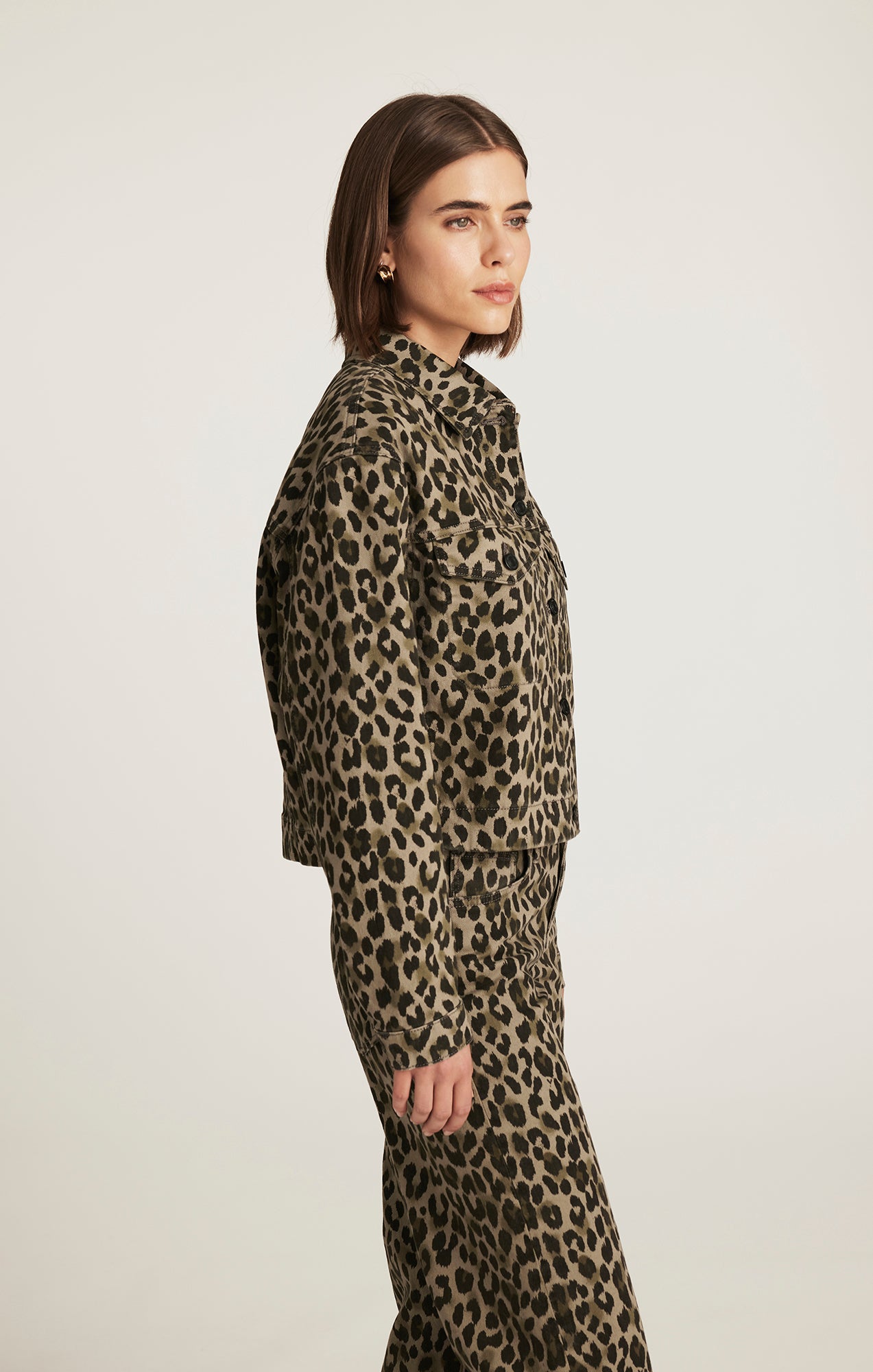 MAREN CROP JACKET IN GREEN LEO DENIM - Mavi Jeans
