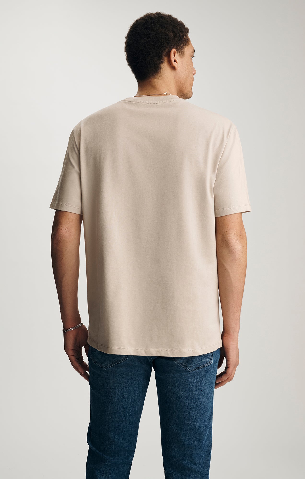 CREW NECK T-SHIRT IN FEATHER GRAY - Mavi Jeans