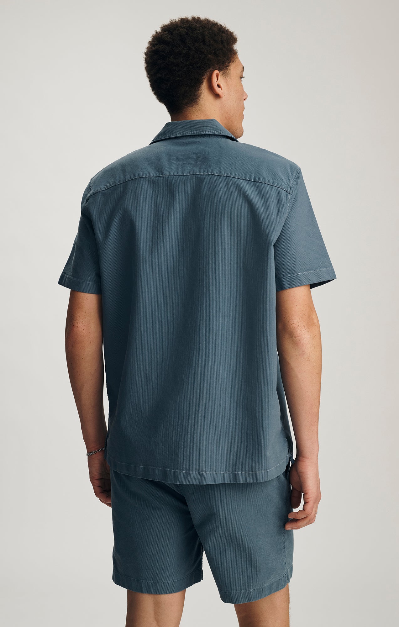CAMP COLLAR SHORT SLEEVE SHIRT IN FLINT STONE - Mavi Jeans
