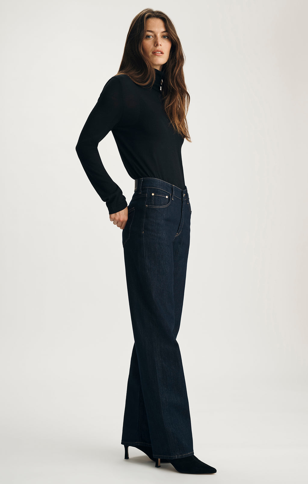 TAYLOR STRAIGHT LEG IN DARK BLUE SHINY GOLD PREMIUM