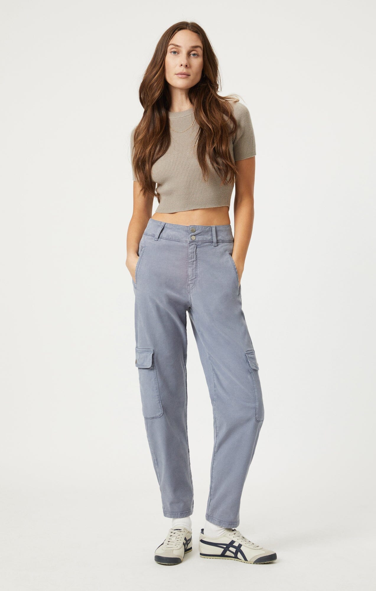 ELSIE CARGO PANTS IN FLINT STONE LUXE TWILL - Mavi Jeans