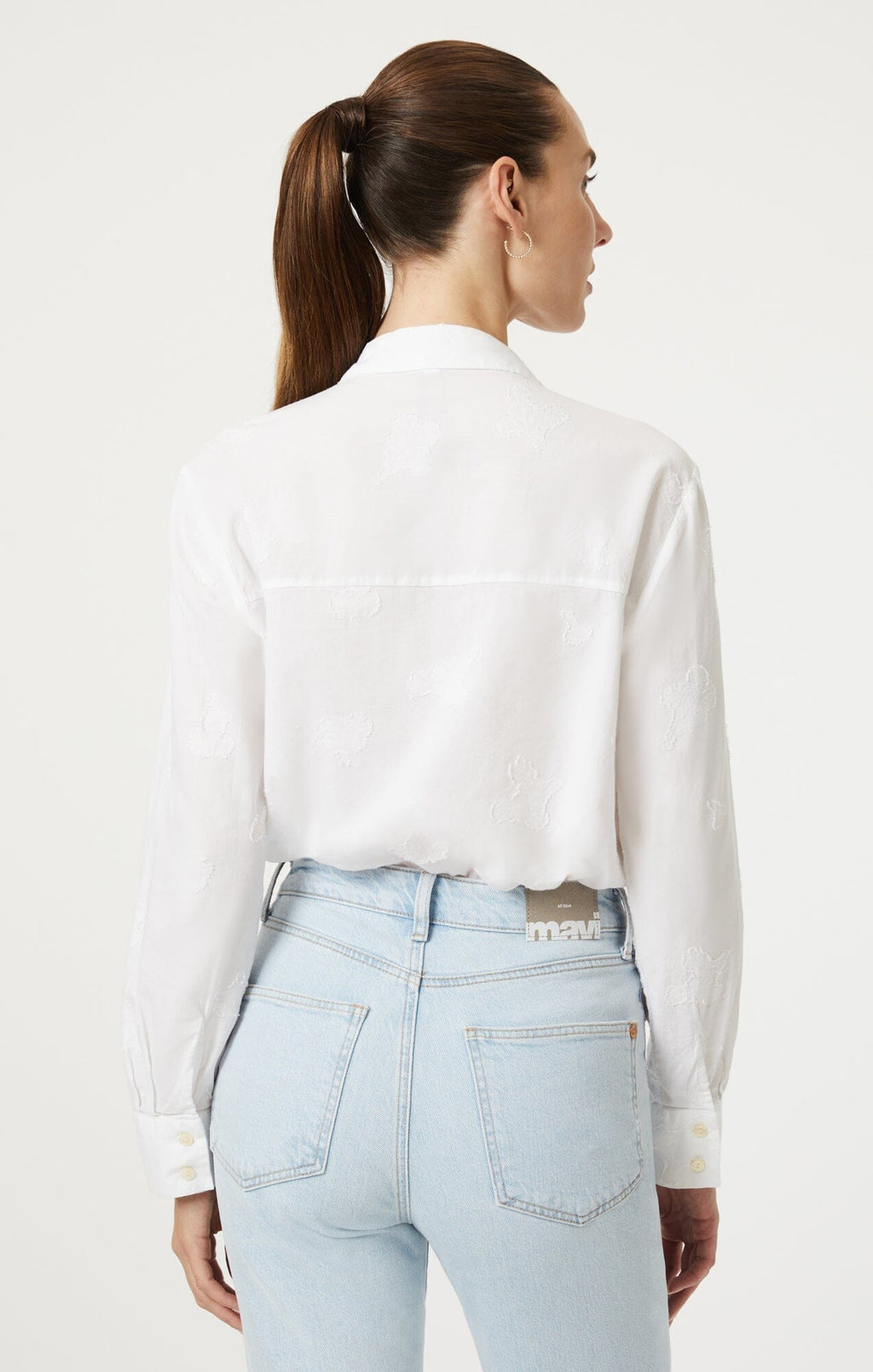 JACQUARD BUTTON-UP SHIRT IN ANTIQUE WHITE - Mavi Jeans