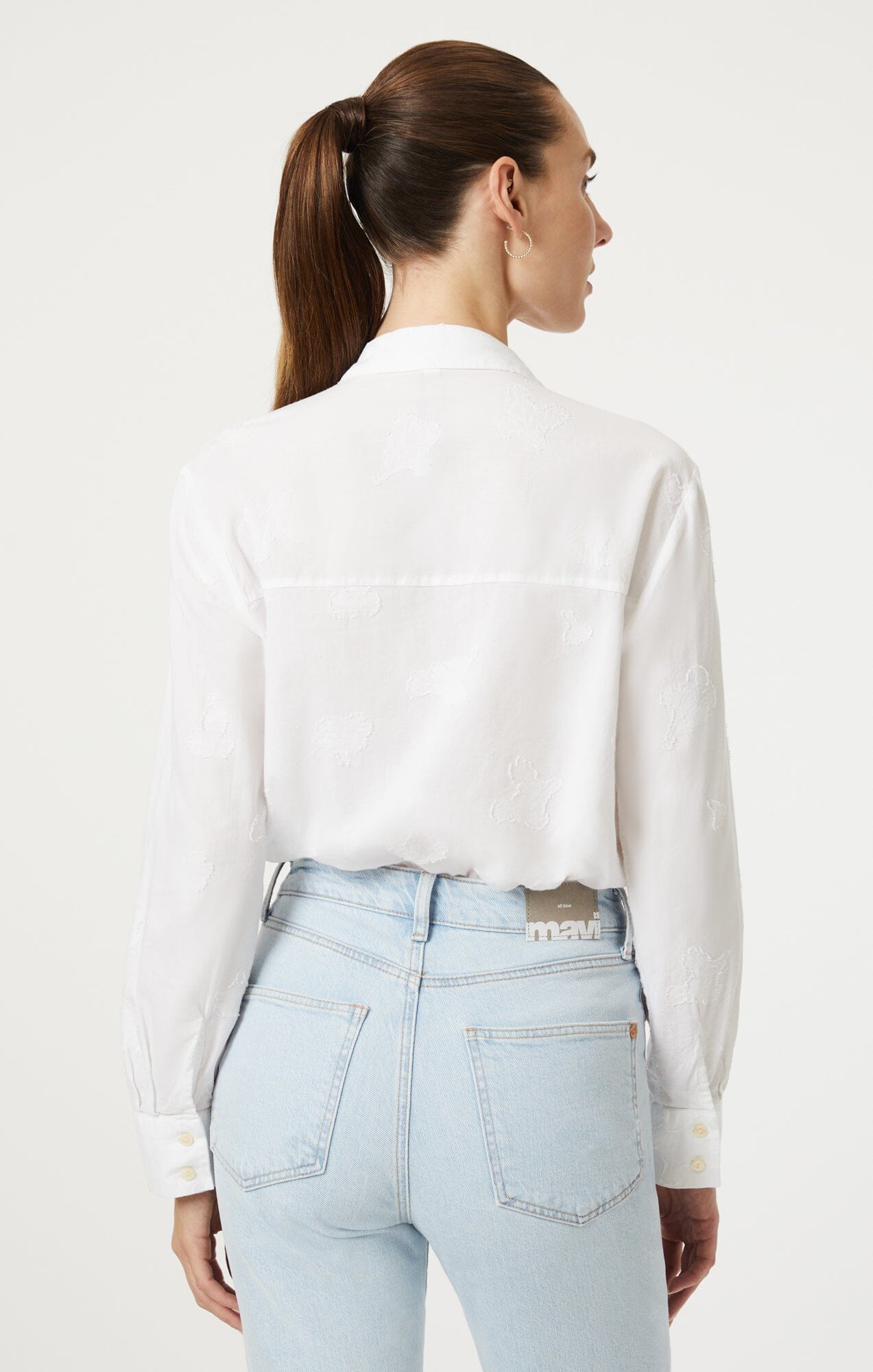 JACQUARD BUTTON-UP SHIRT IN ANTIQUE WHITE - Mavi Jeans