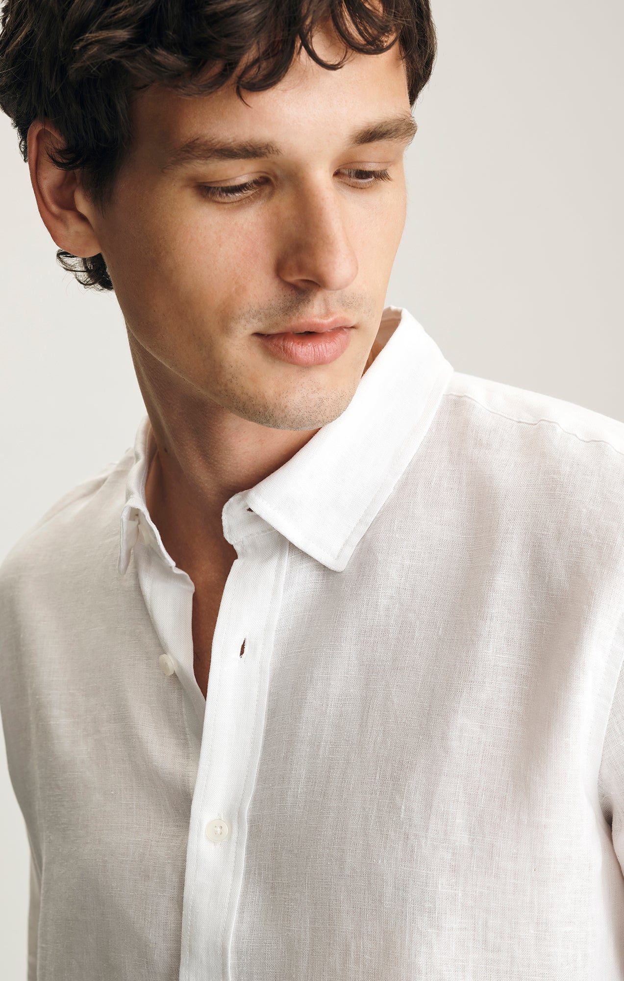 LINEN BUTTON-UP SHIRT IN WHITE - Mavi Jeans