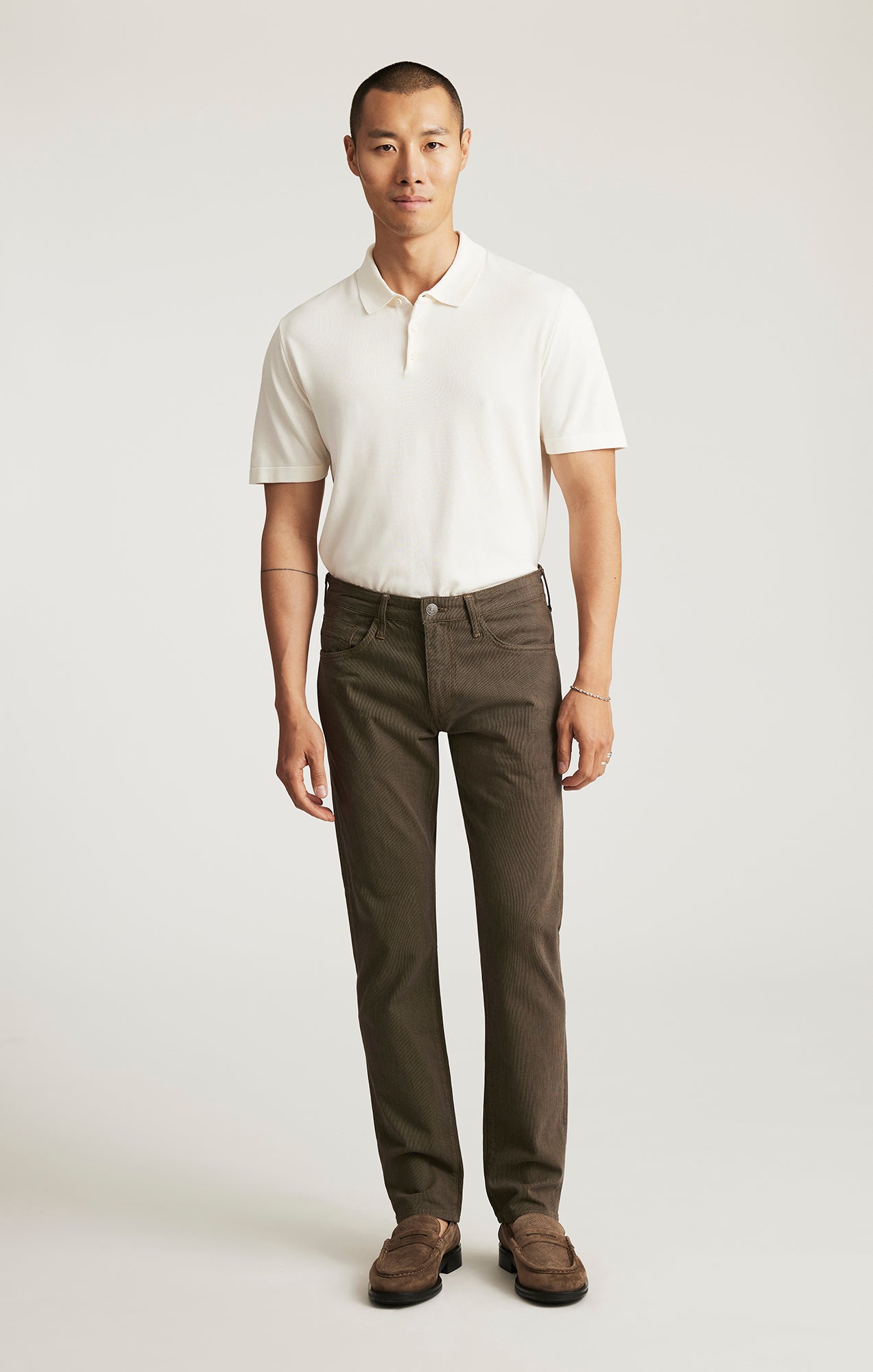 JAKE SLIM LEG IN KHAKI STRIPE - Mavi Jeans