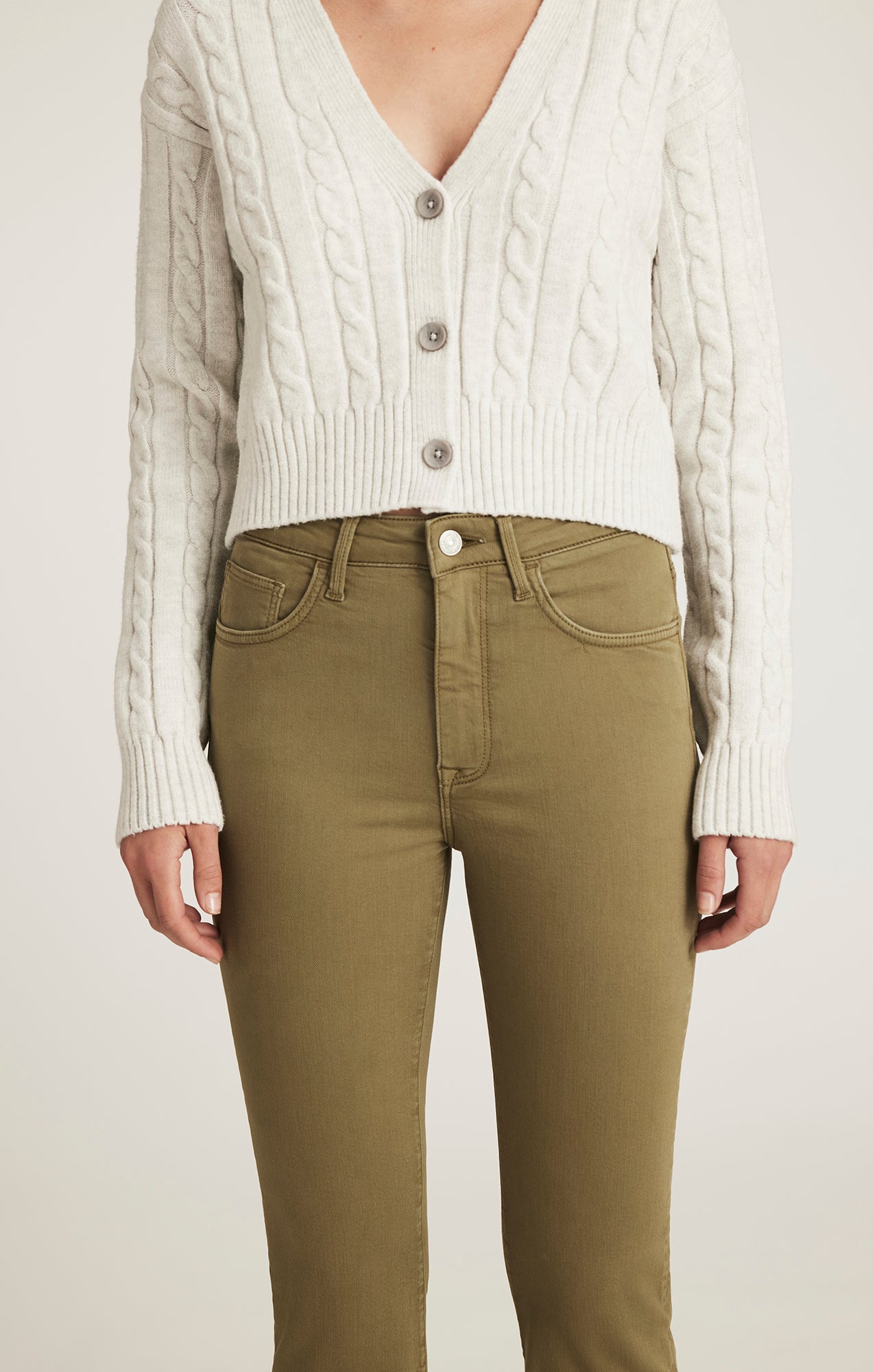 ANIKA CROPPED FLARE IN OLIVE FLEX BLUE - Mavi Jeans