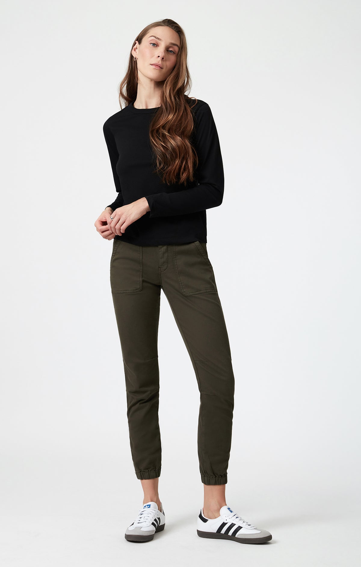 IVY SLIM CARGO IN DARK GREEN LUXE TWILL - Mavi Jeans