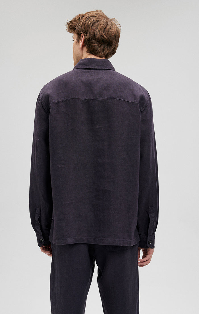DOUBLE POCKET BUTTON-UP LINEN SHIRT IN PERISCOPE - Mavi Jeans