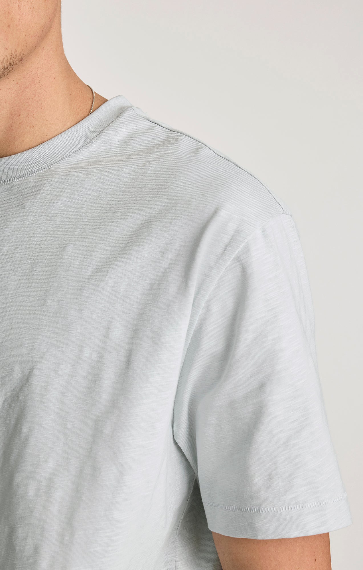 SLUB CREW NECK T-SHIRT IN PEARL BLUE - Mavi Jeans