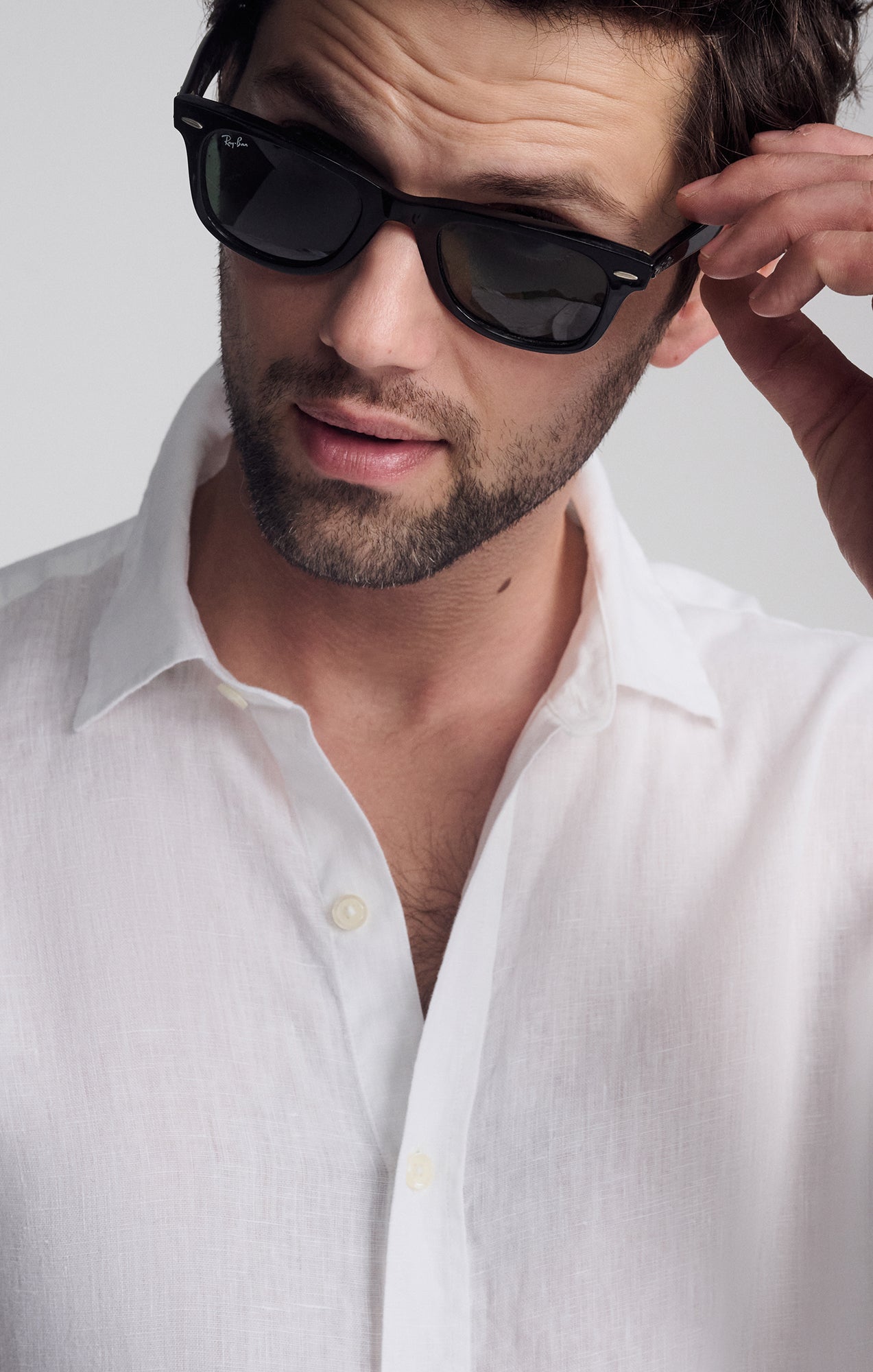 LINEN LONG SLEEVE BUTTON-UP SHIRT IN WHITE - Mavi Jeans