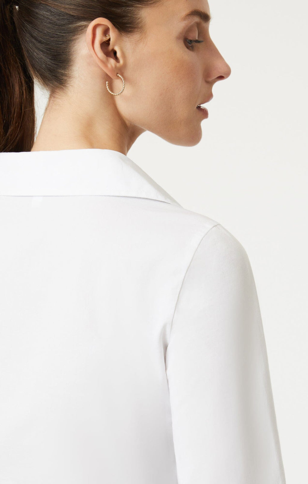 CROPPED BUTTON-UP SHIRT IN WHITE - Mavi Jeans