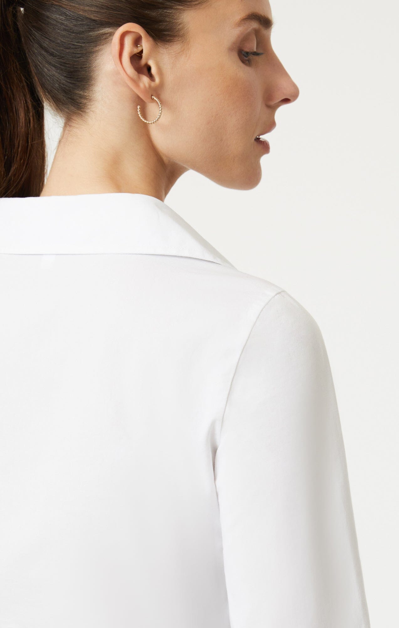 CROPPED BUTTON-UP SHIRT IN WHITE - Mavi Jeans