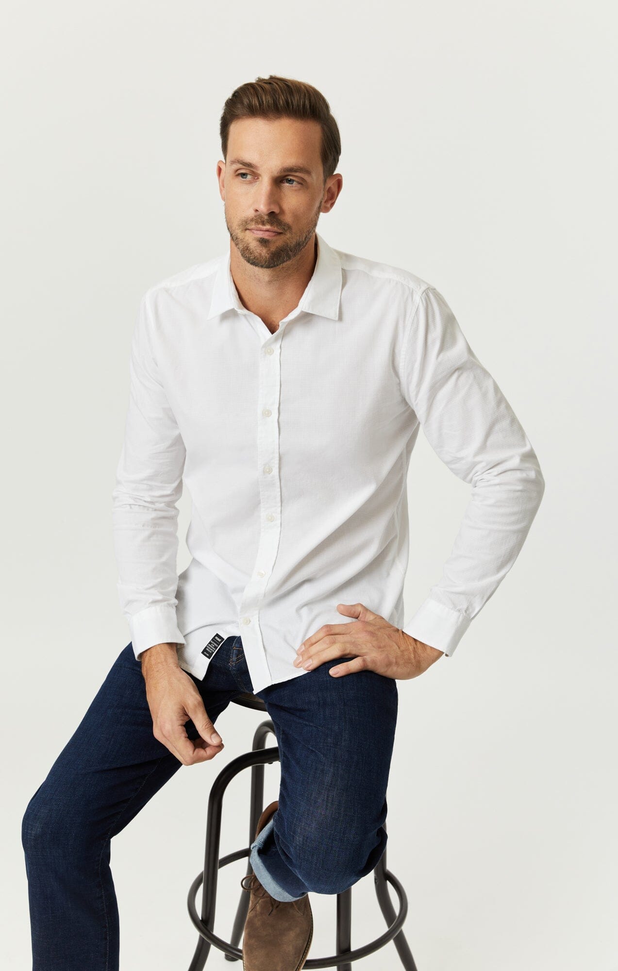 BUTTON-UP LONG SLEEVE SHIRT IN WHITE - Mavi Jeans