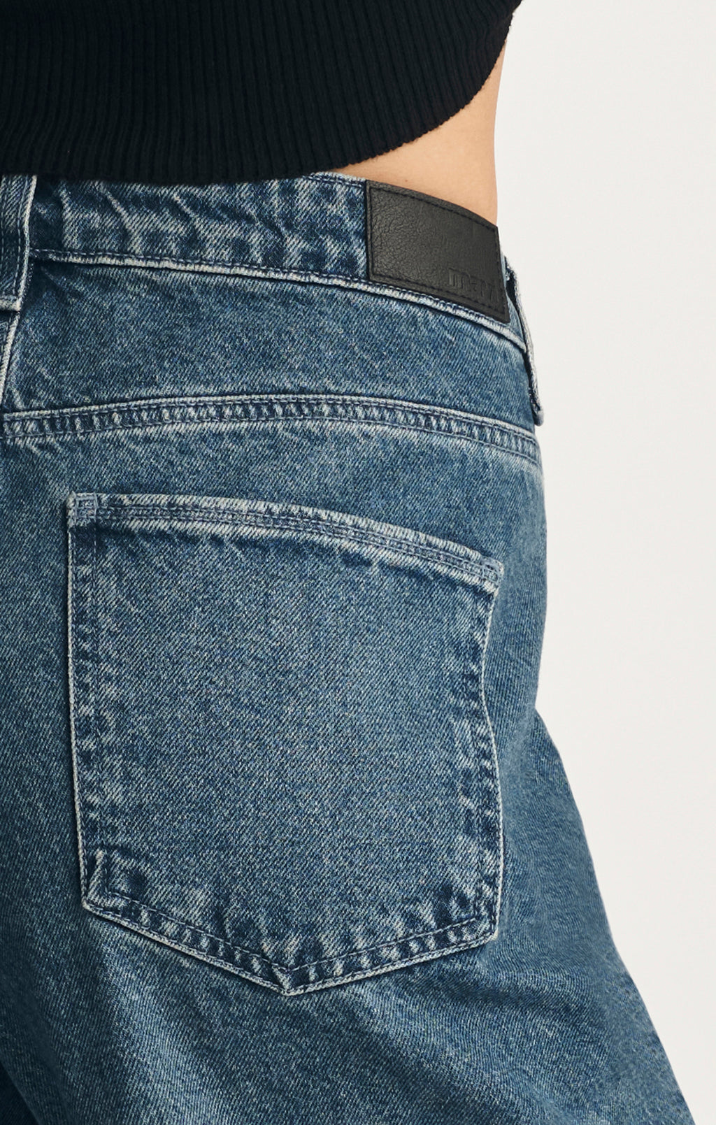 SIENA WIDE LEG IN MID BLUE EMBELLISHED DENIM