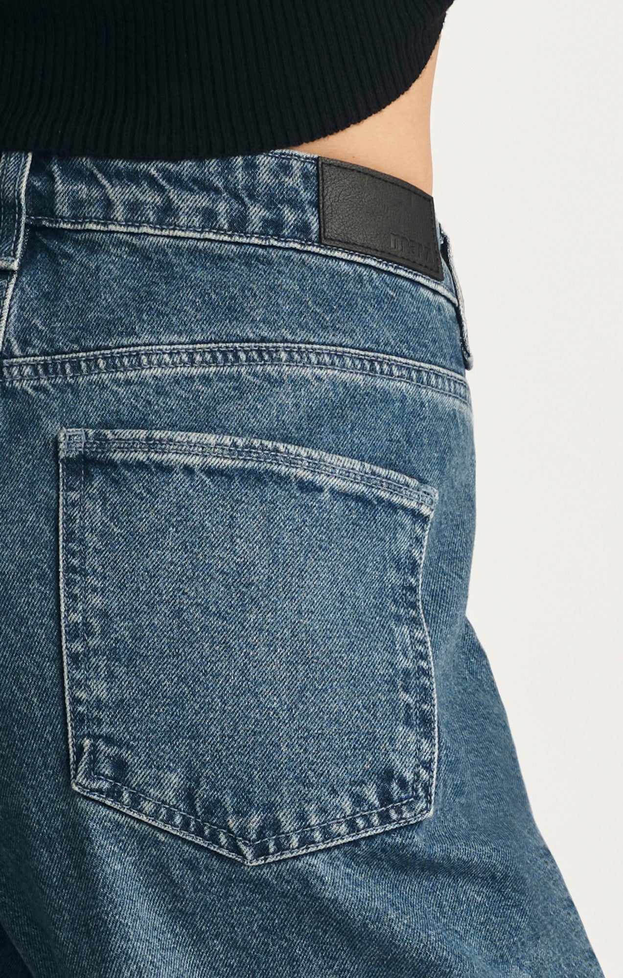 SIENA WIDE LEG IN MID BLUE EMBELLISHED DENIM