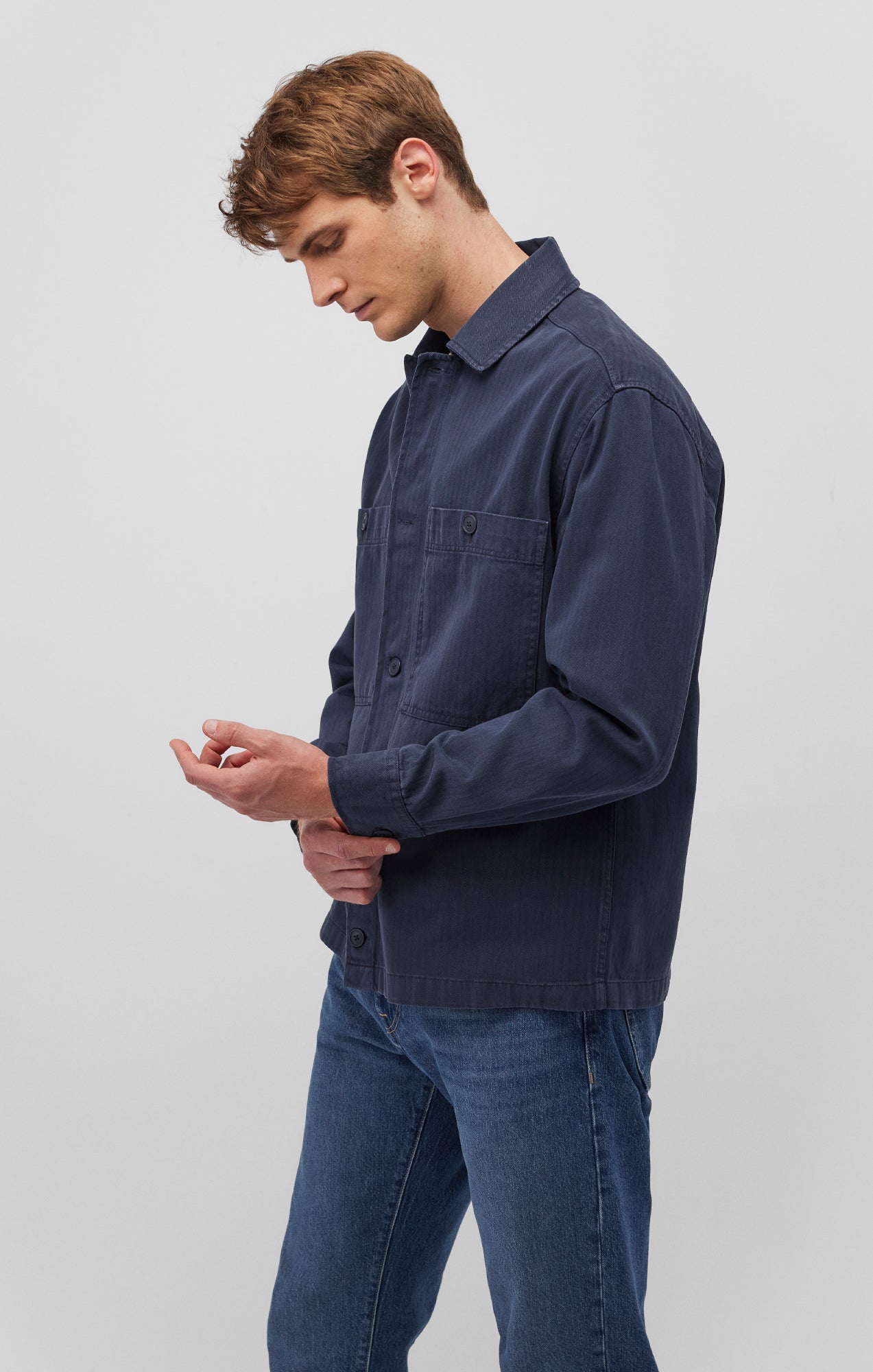 DOUBLE POCKET BUTTON-UP SHIRT IN INDIA INK - Mavi Jeans