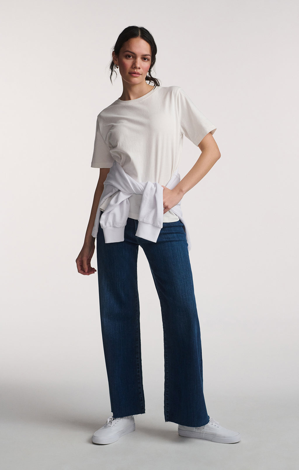 SHORT SLEEVE CREW NECK T-SHIRT IN ANTIQUE WHITE - Mavi Jeans