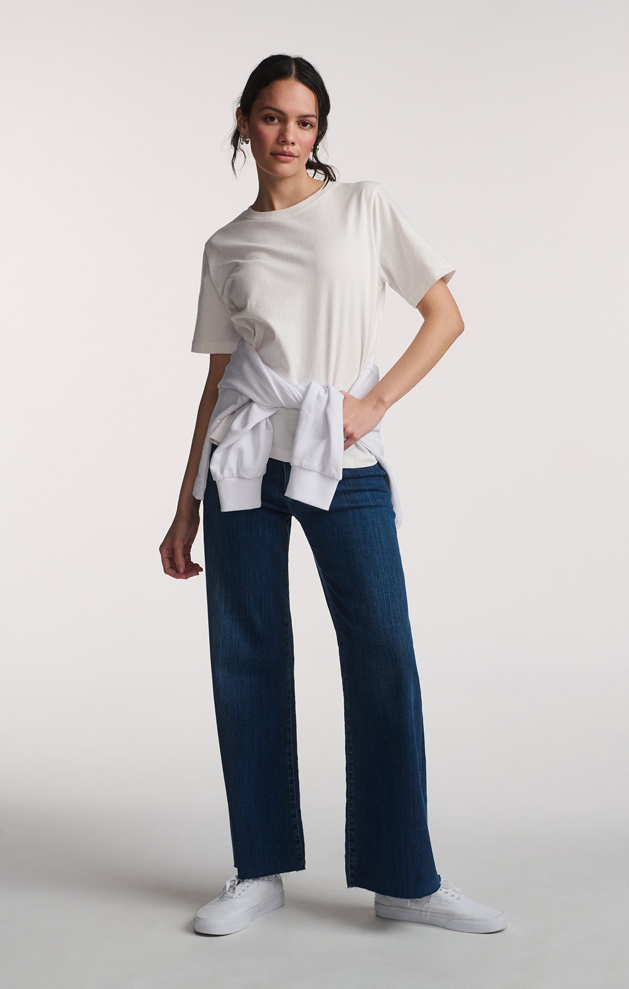 SHORT SLEEVE CREW NECK T-SHIRT IN ANTIQUE WHITE - Mavi Jeans
