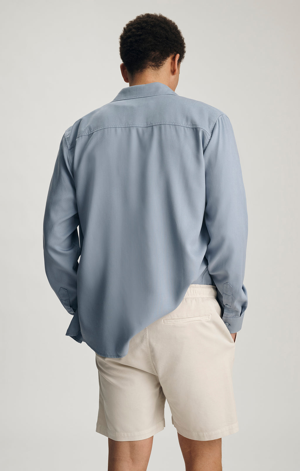 TENCEL DRAWSTRING 7" INSEAM SHORTS IN LUNAR ROCK - Mavi Jeans