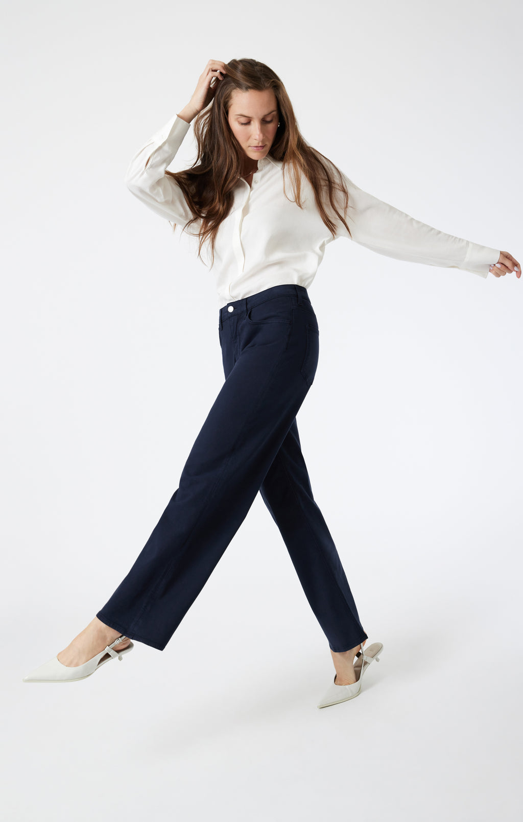 ALENA WIDE LEG IN MIDNIGHT LUXE TWILL - Mavi Jeans