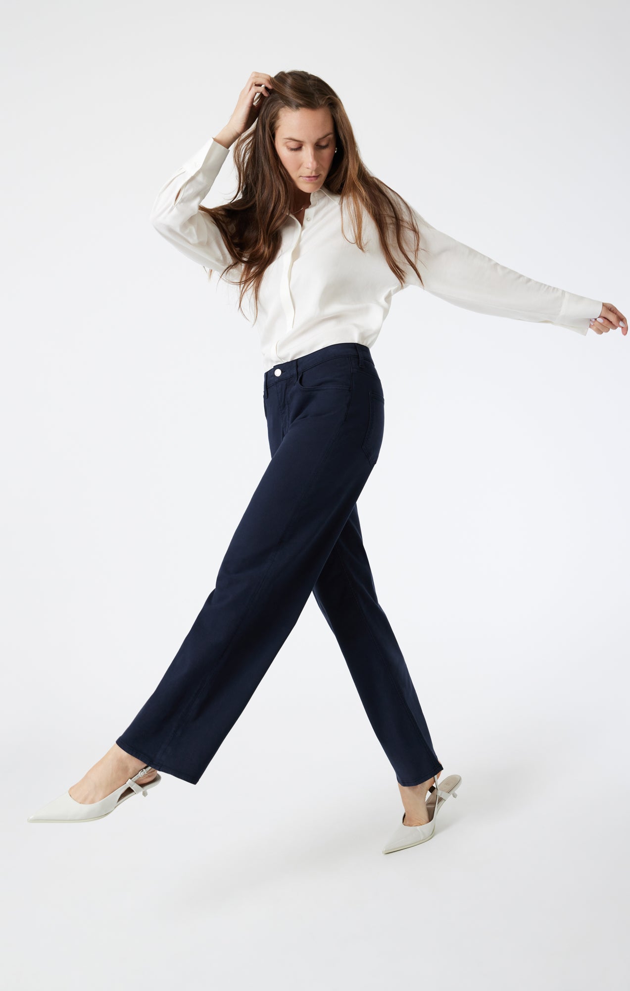 ALENA WIDE LEG IN MIDNIGHT LUXE TWILL - Mavi Jeans