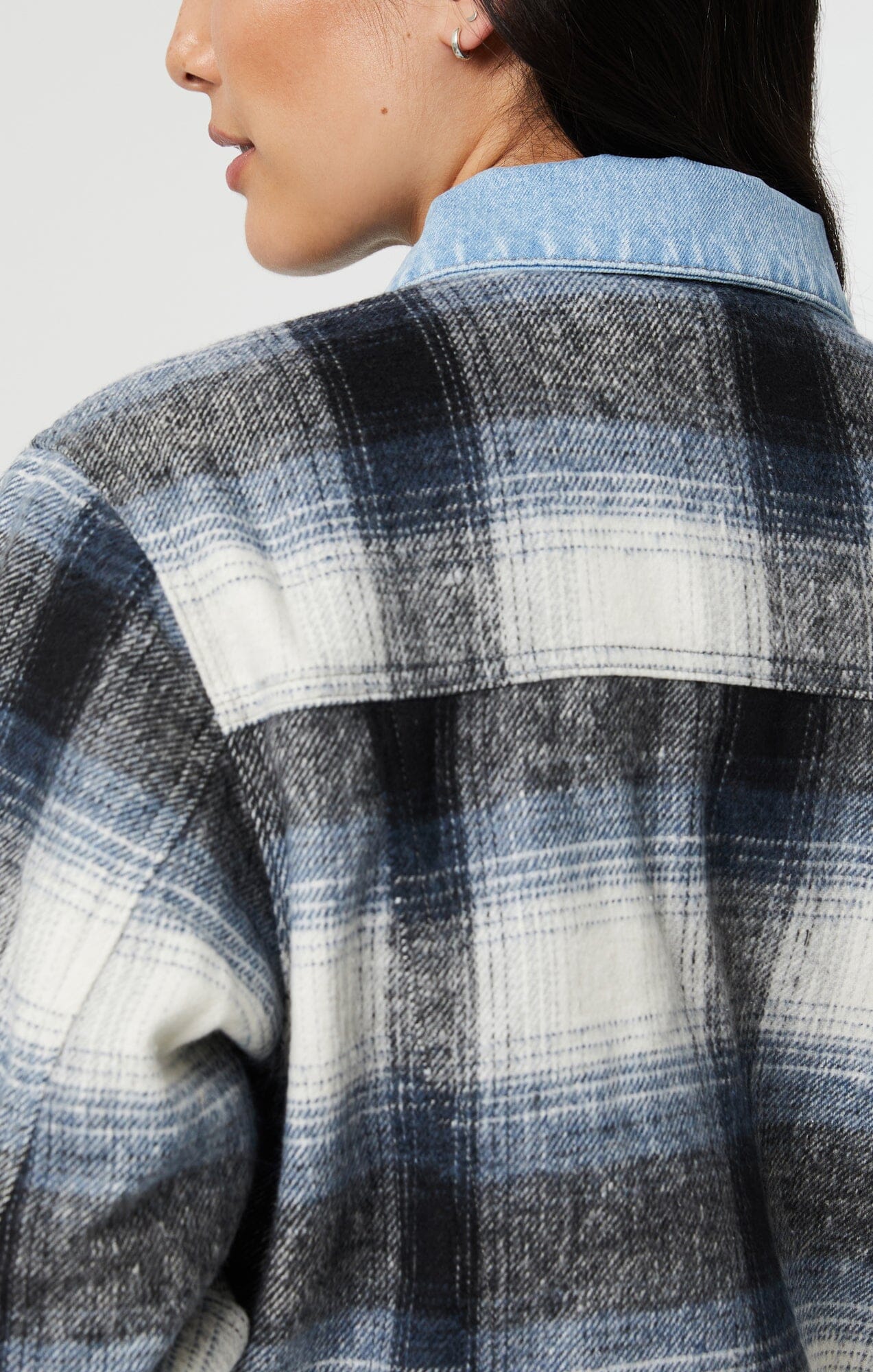 NELLIE JACKET IN GREY PLAID - Mavi Jeans