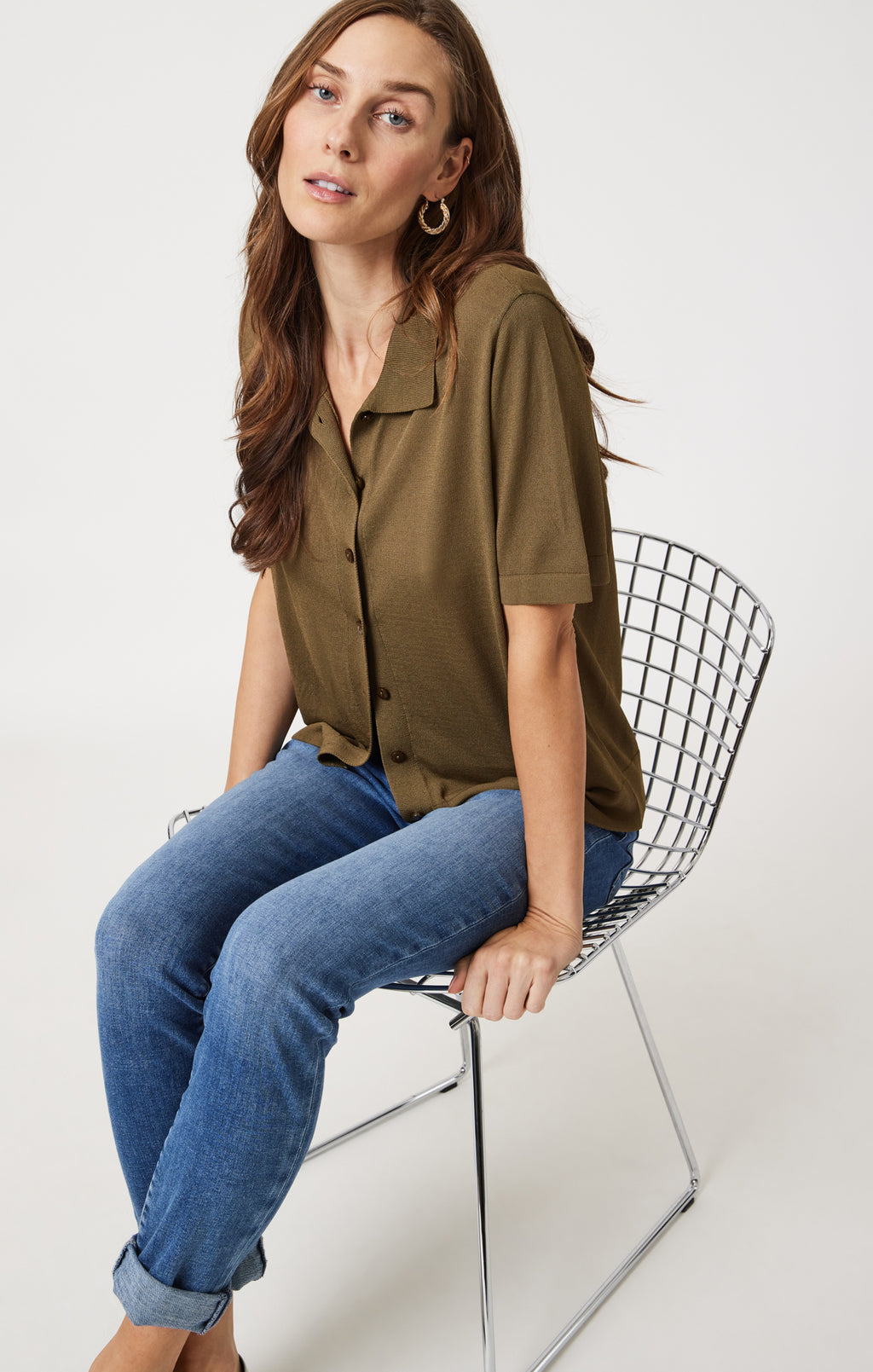 KATHLEEN SLIM BOYFRIEND IN MID BRUSHED FEATHER BLUE - Mavi Jeans