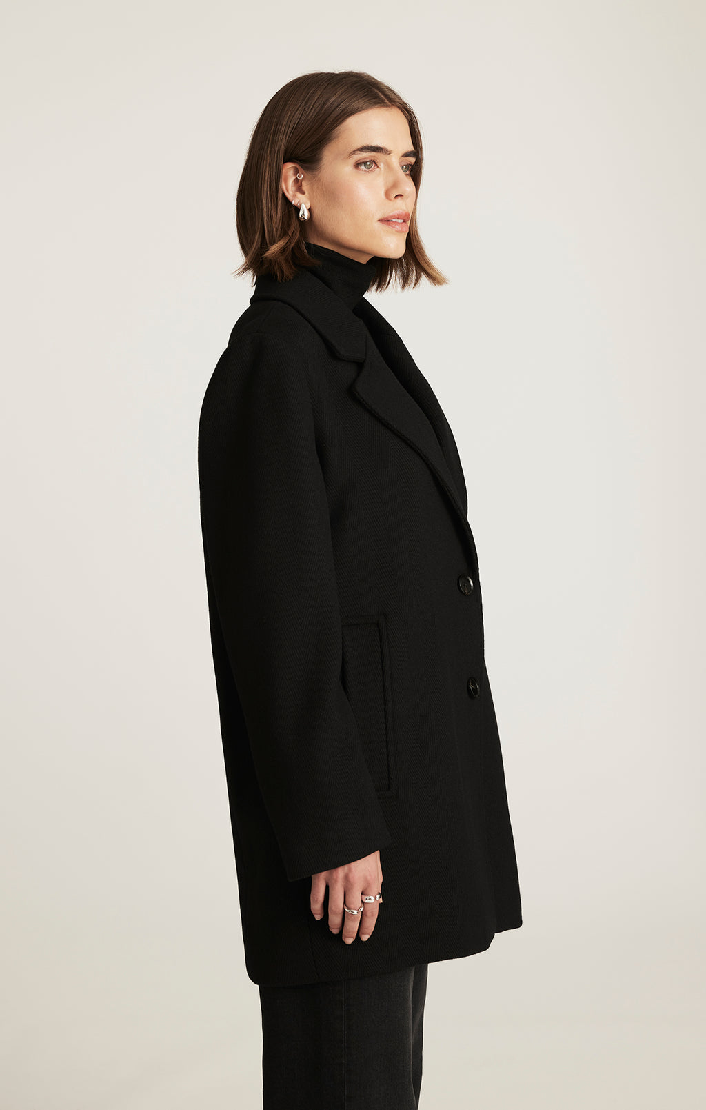 EDITION PEACOAT IN BLACK