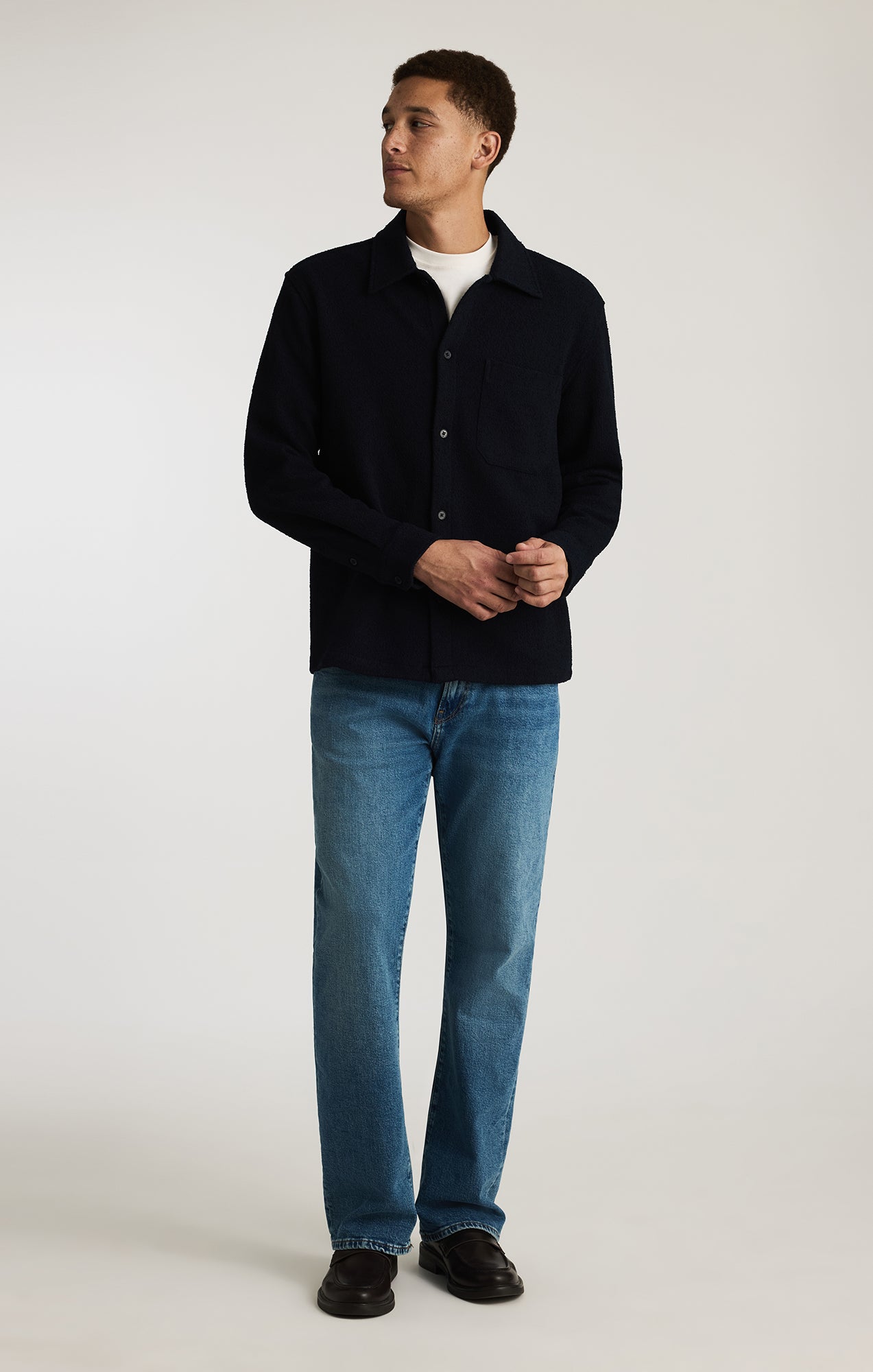 ONE POCKET BUTTON-UP SHIRT IN NIGHT SKY