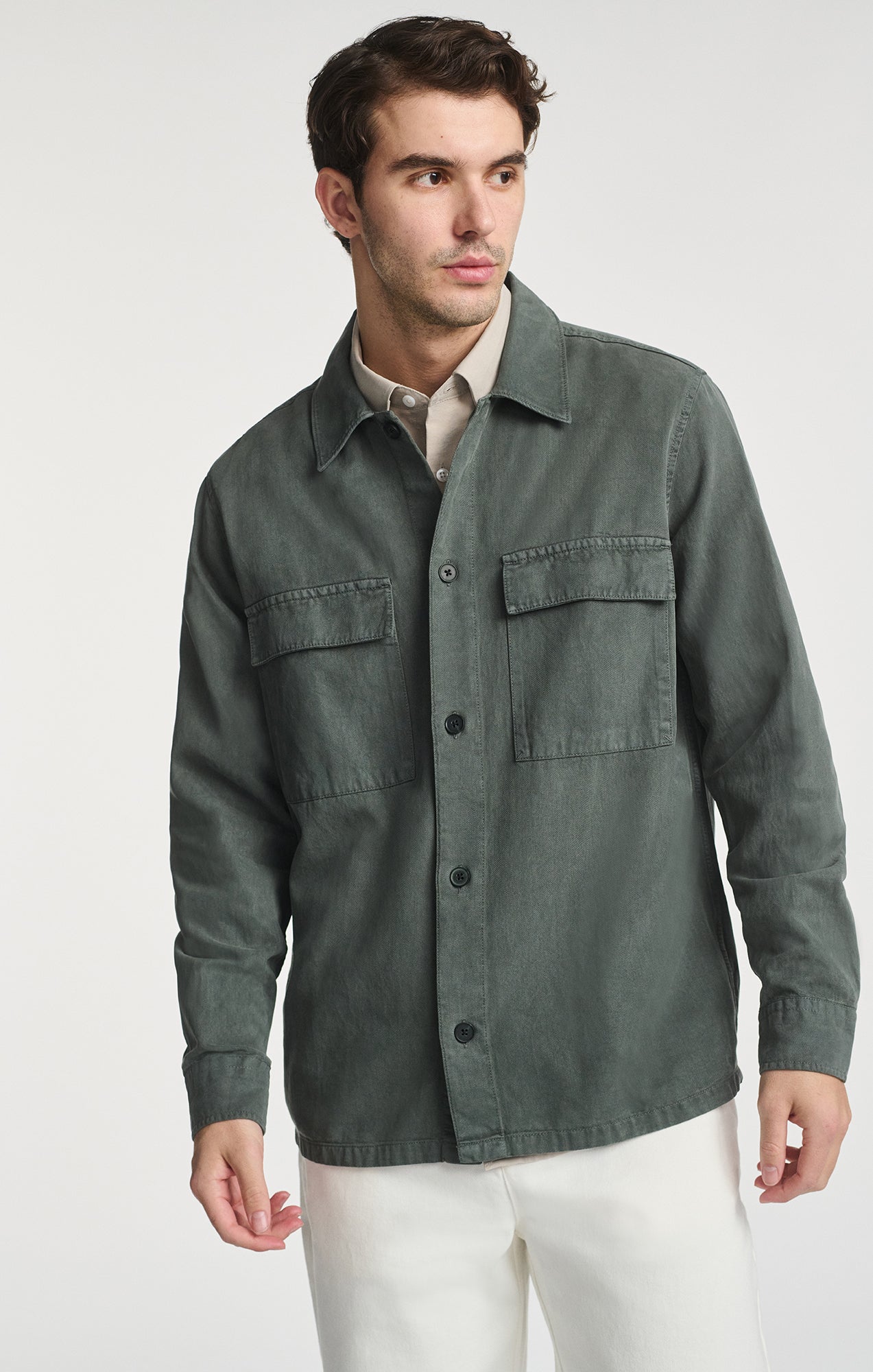 DOUBLE POCKET BUTTON-UP SHIRT IN URBAN CHIC - Mavi Jeans