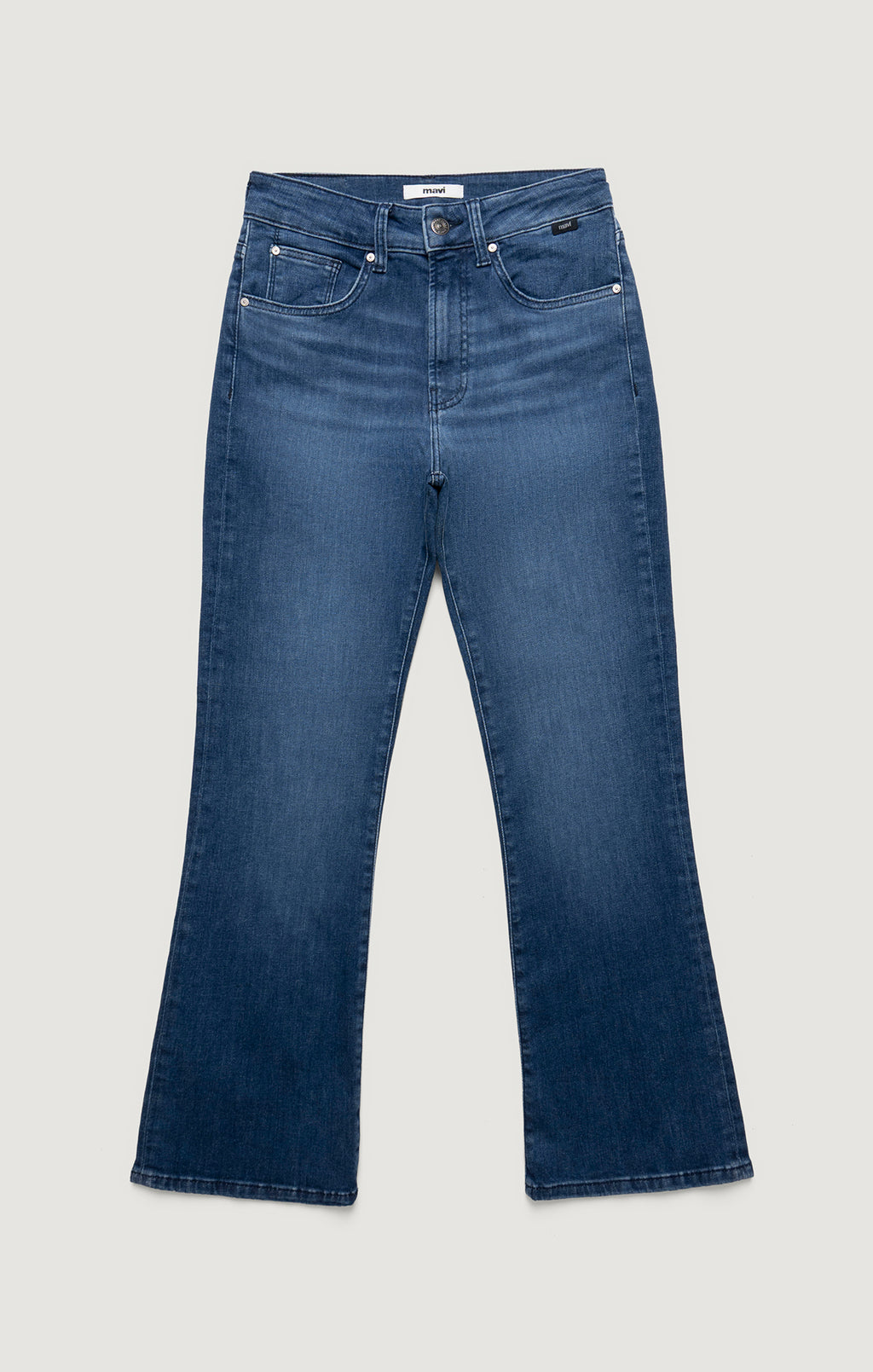 ANIKA CROPPED FLARE IN DARK BRUSHED FLEX BLUE - Mavi Jeans