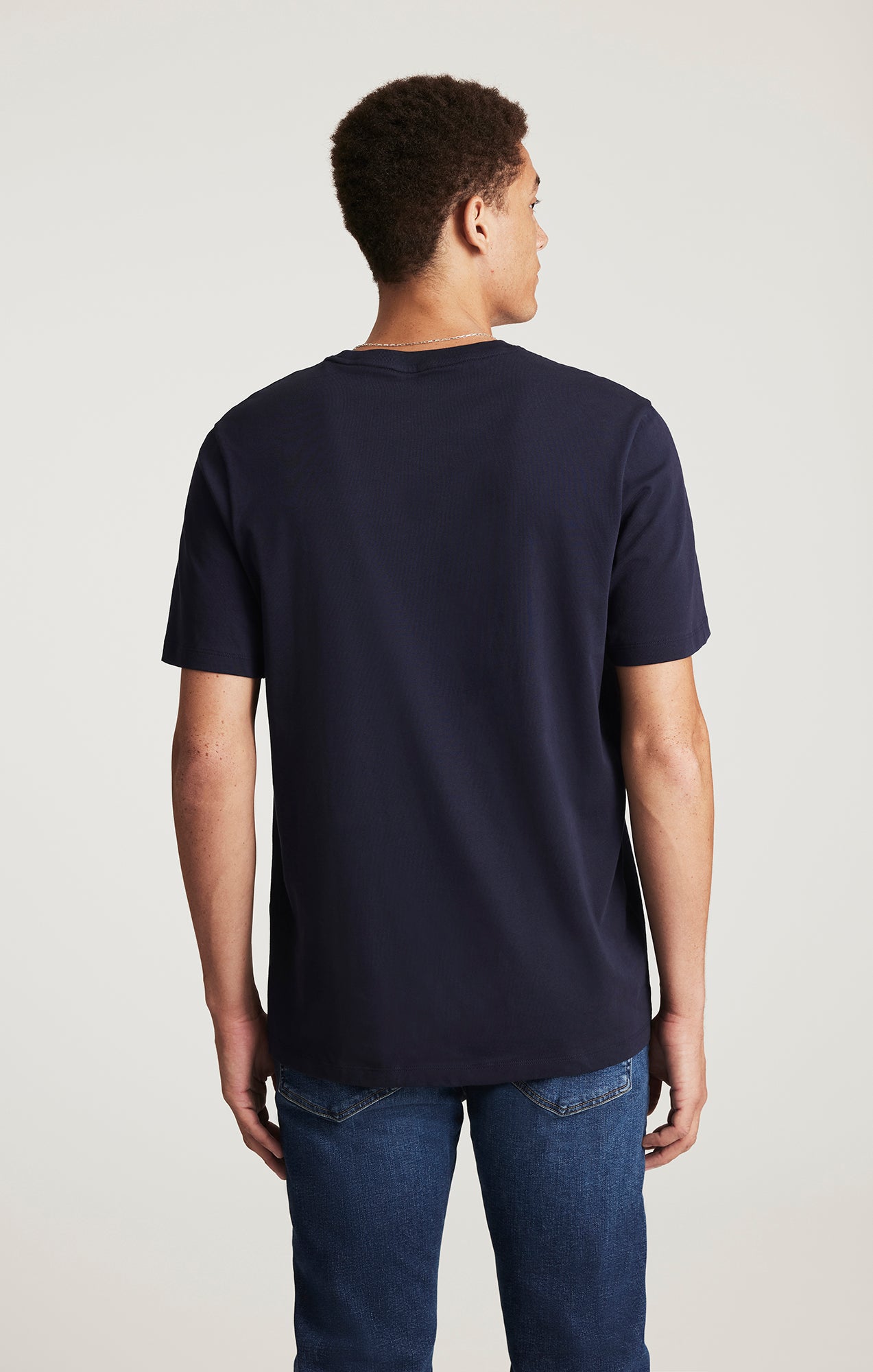 SHORT SLEEVE CREW NECK T-SHIRT IN BARITONE BLUE - Mavi Jeans
