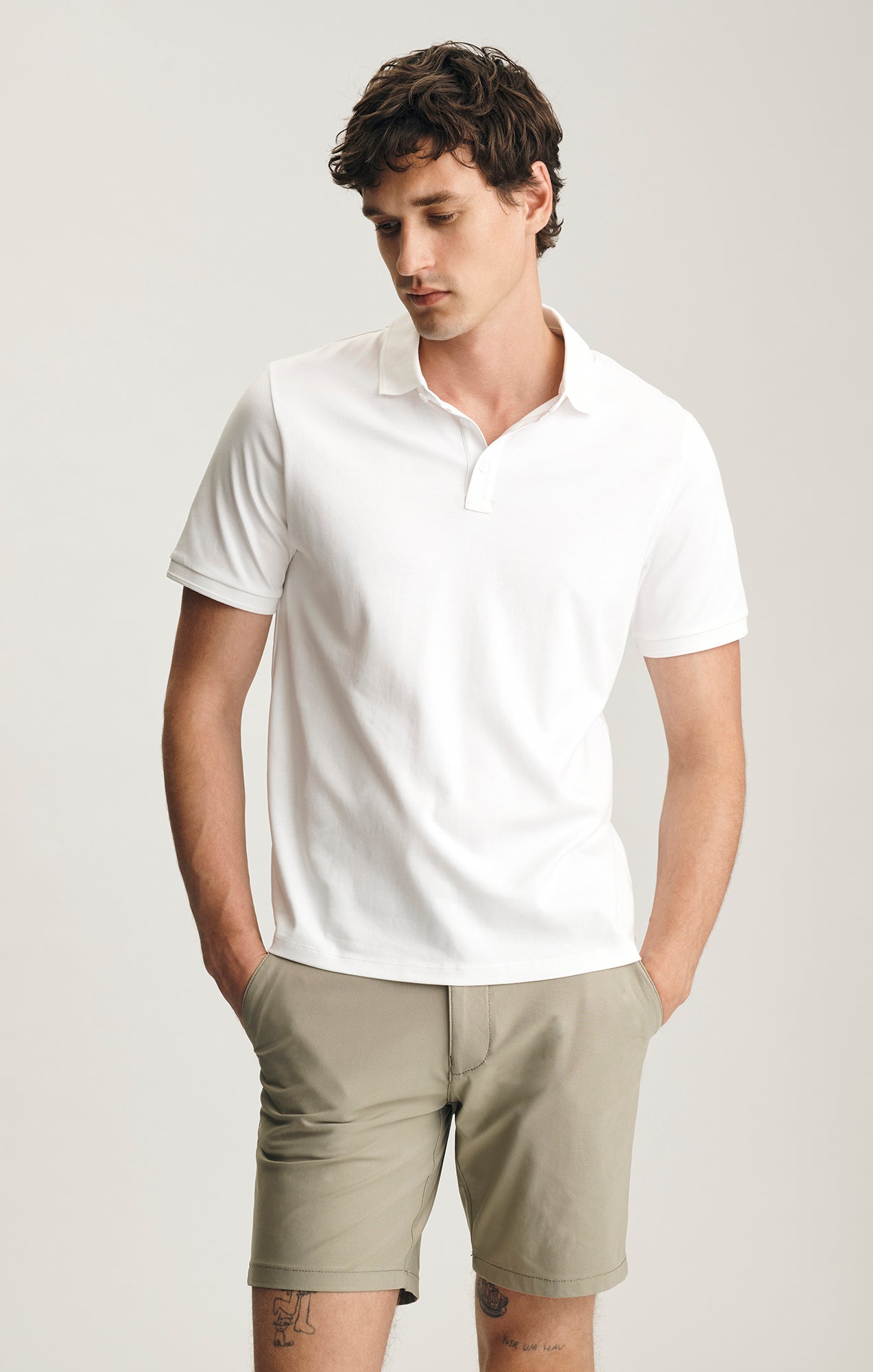 INTERLOCK POLO T-SHIRT IN WHITE - Mavi Jeans