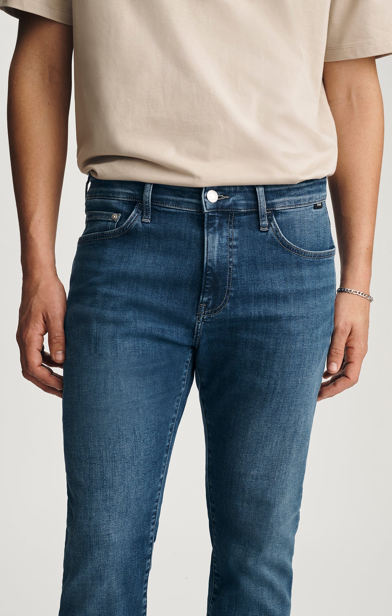 JAKE SLIM LEG IN MID BRUSHED FEATHER BLUE - Mavi Jeans
