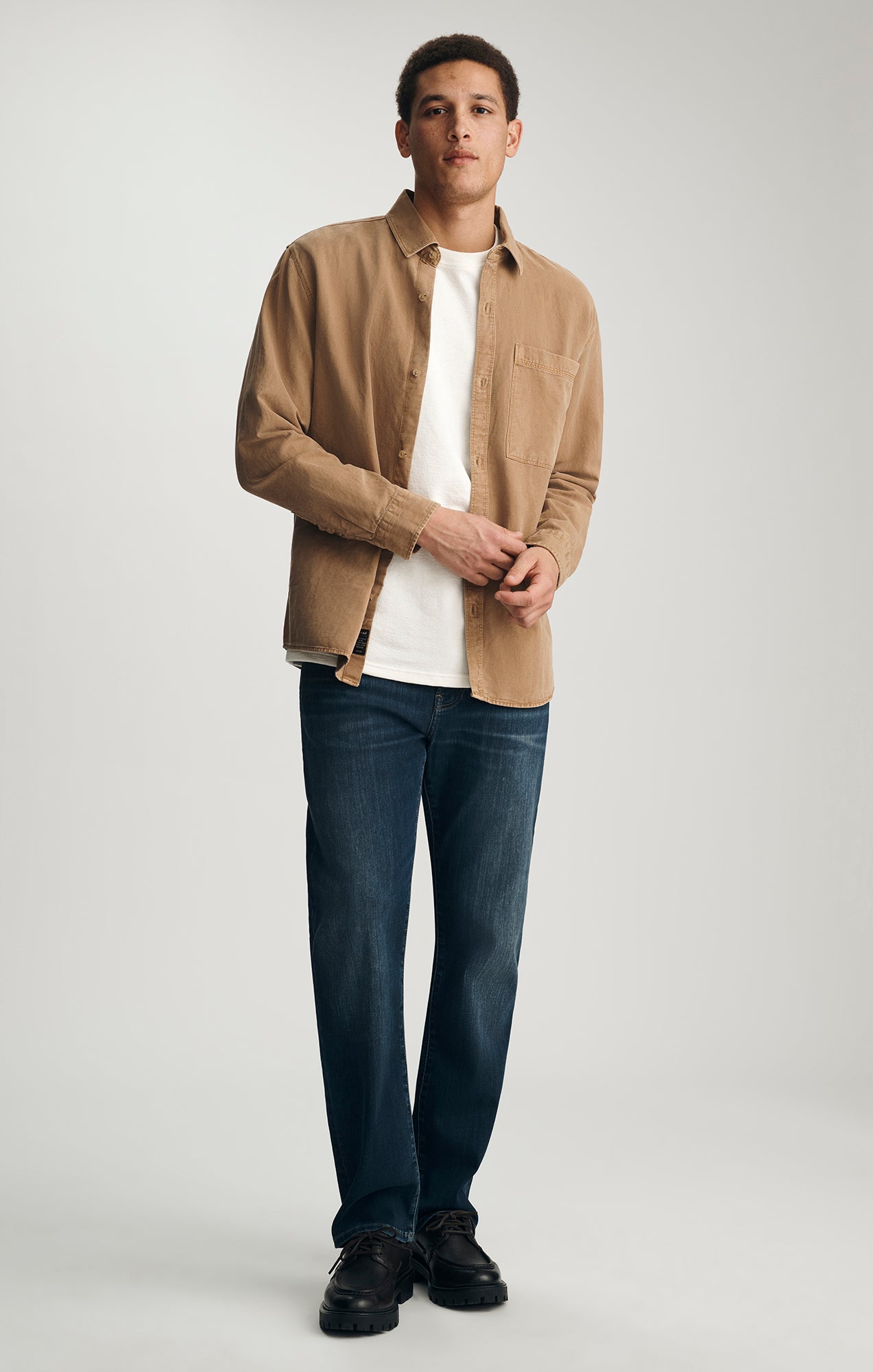 TENCEL™ ONE POCKET BUTTON-UP SHIRT IN TIGER'S EYE - Mavi Jeans