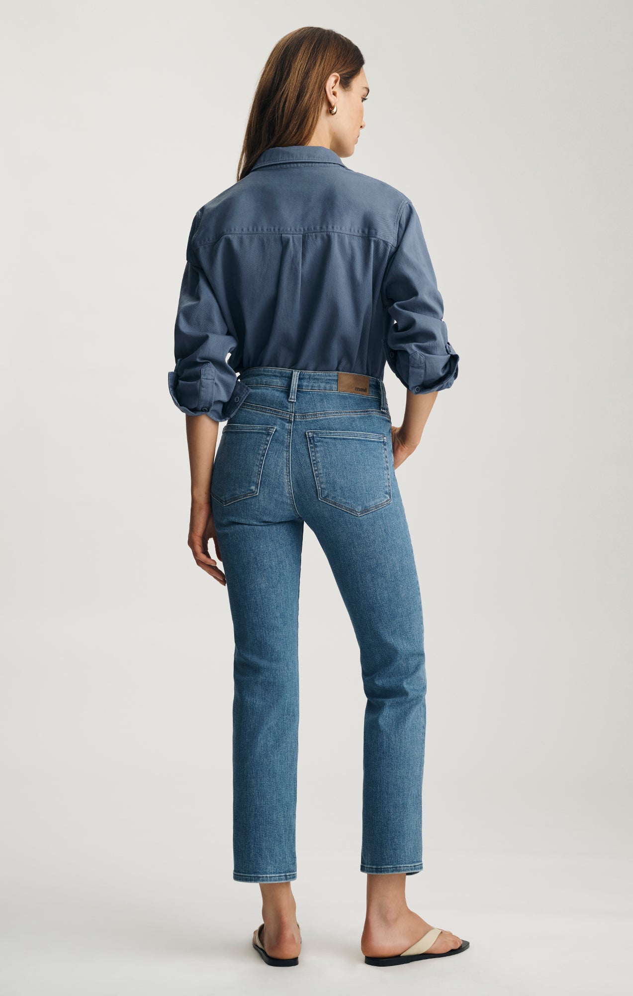 KENDRA STRAIGHT LEG IN MID BRUSHED FLEX BLUE - Mavi Jeans