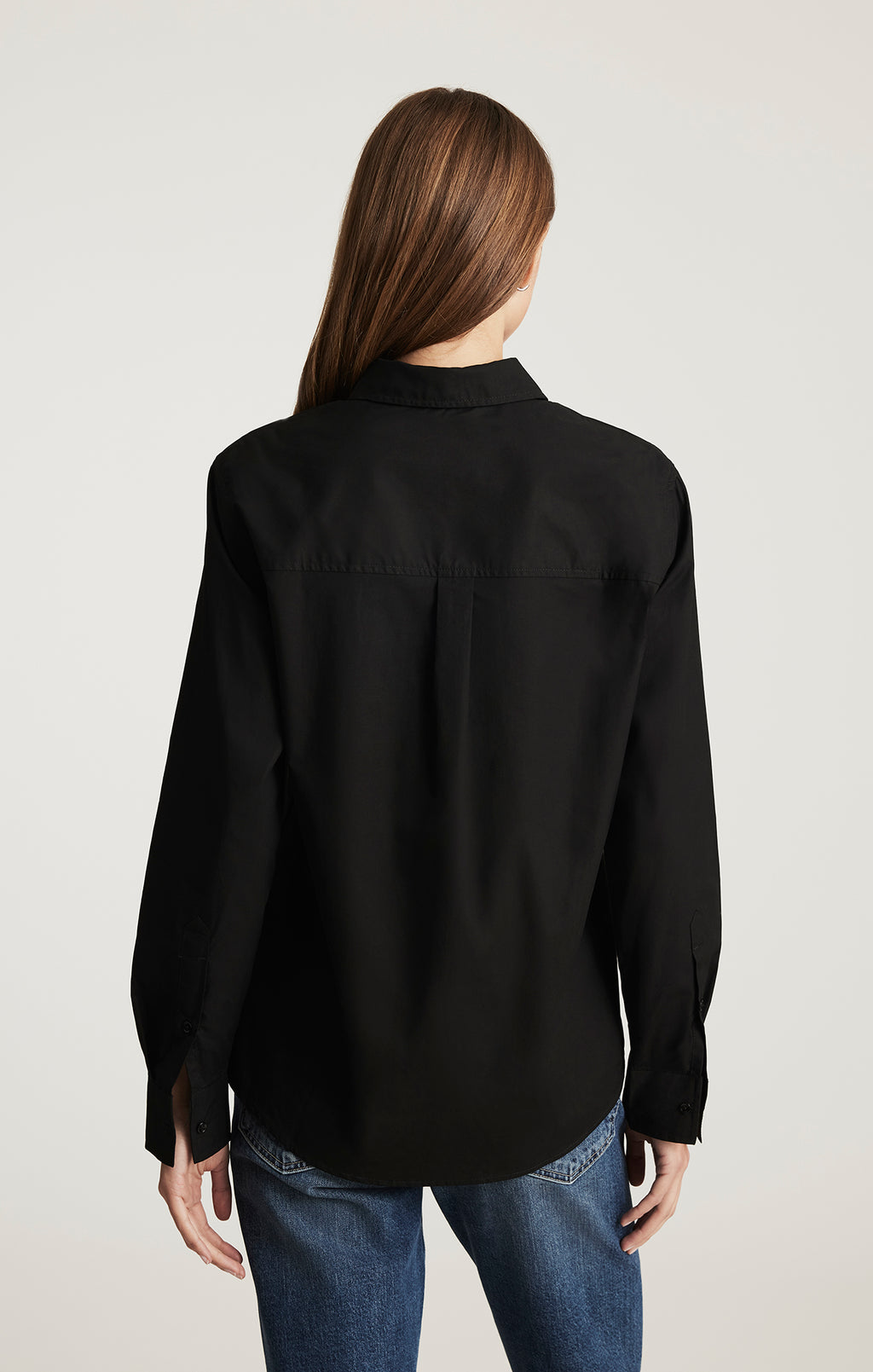 LONG SLEEVE BUTTON-UP SHIRT IN BLACK - Mavi Jeans