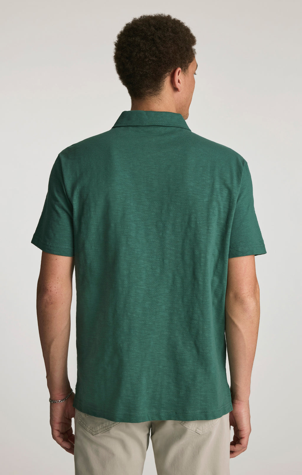 SLUB POLO T-SHIRT IN BISTRO GREEN - Mavi Jeans