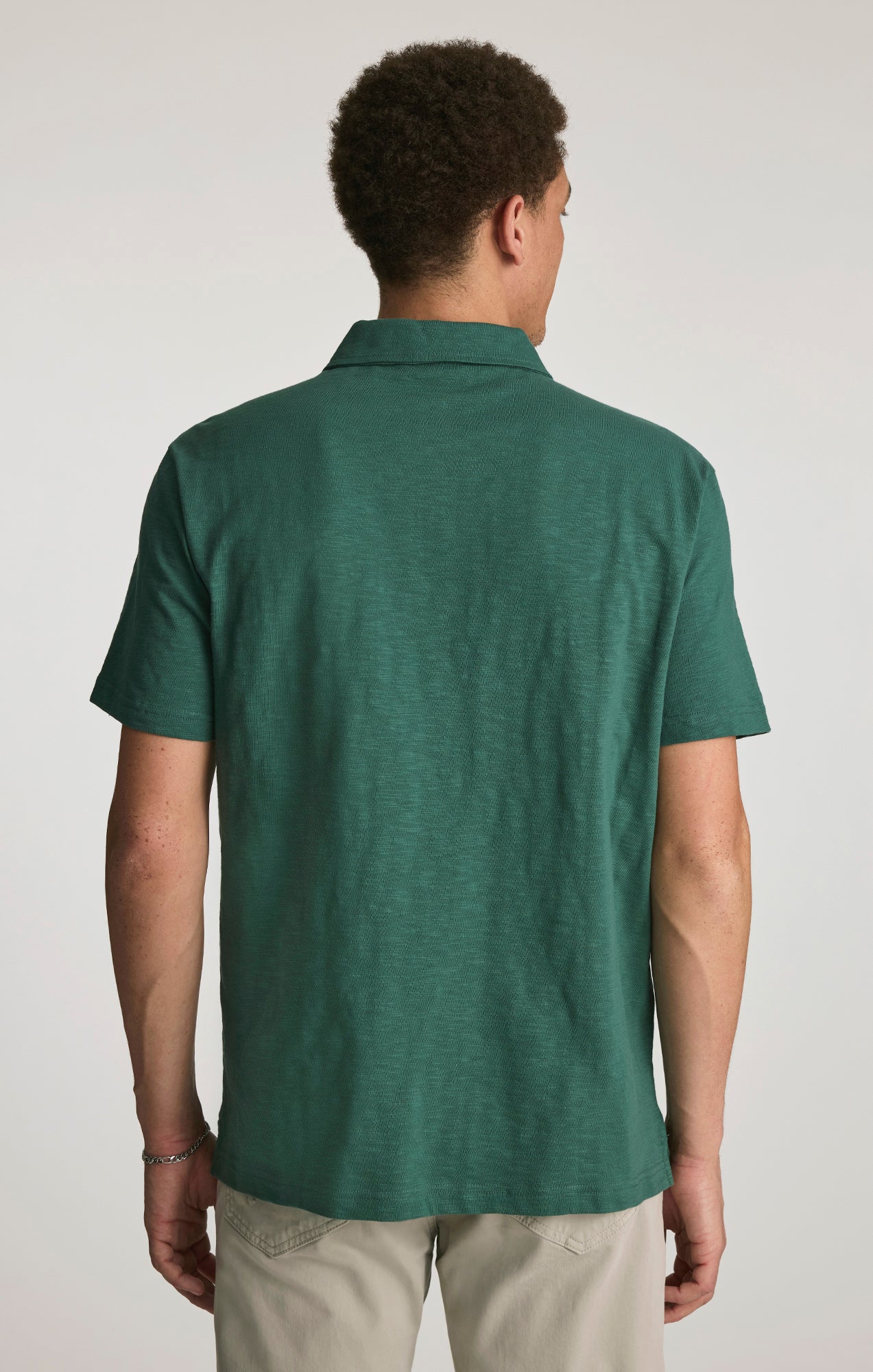 SLUB POLO T-SHIRT IN BISTRO GREEN - Mavi Jeans