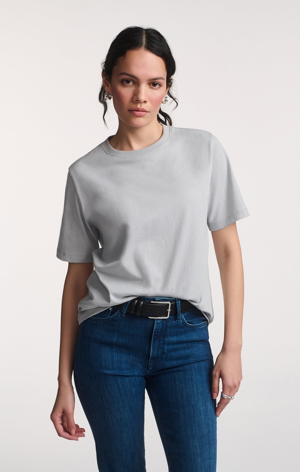 SHORT SLEEVE CREW NECK T-SHIRT IN HIGH-RISE - Mavi Jeans