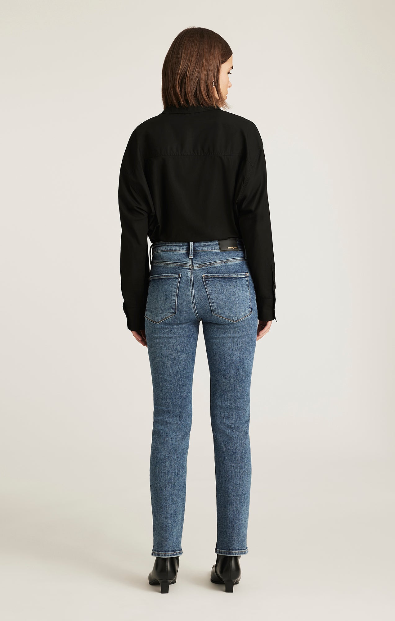 KENDRA STRAIGHT LEG IN MID BRUSHED GOLD PREMIUM - Mavi Jeans