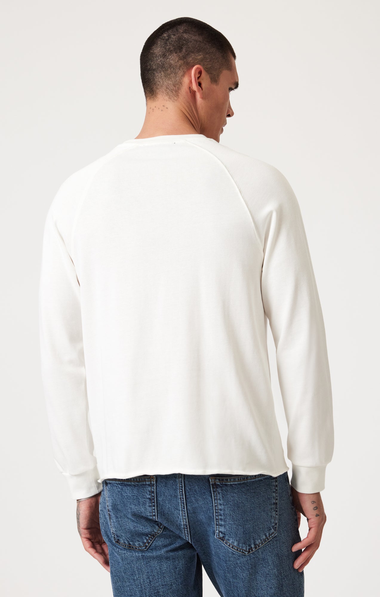 JERSEY LONG SLEEVE T-SHIRT IN ANTIQUE WHITE - Mavi Jeans