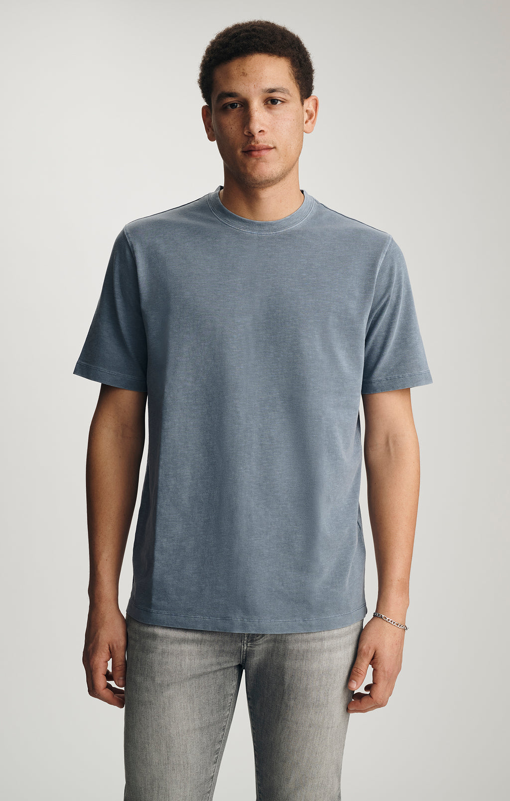 SOFT SLUB CREW NECK T-SHIRT IN FLINT STONE - Mavi Jeans