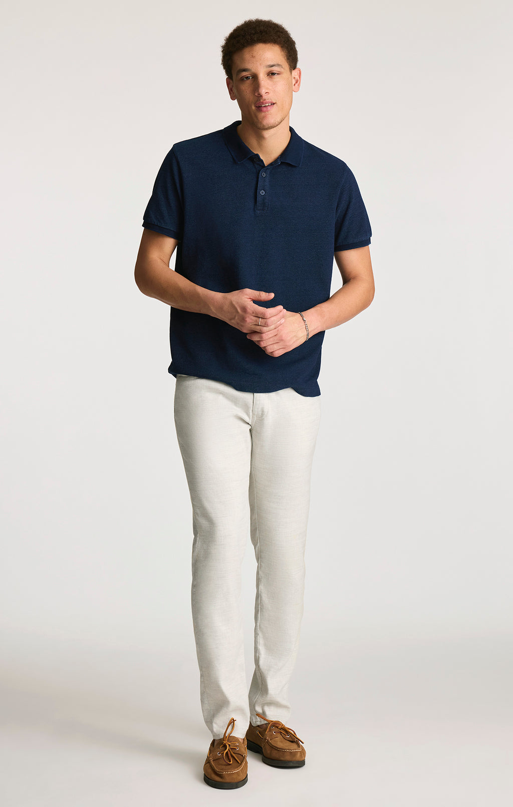 MARCUS SLIM STRAIGHT LEG IN NUDE LINEN