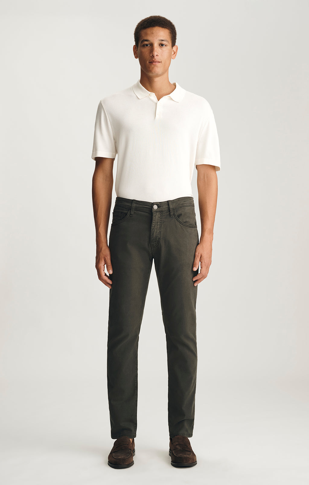 MARCUS SLIM STRAIGHT LEG IN PEAT LUXE TWILL