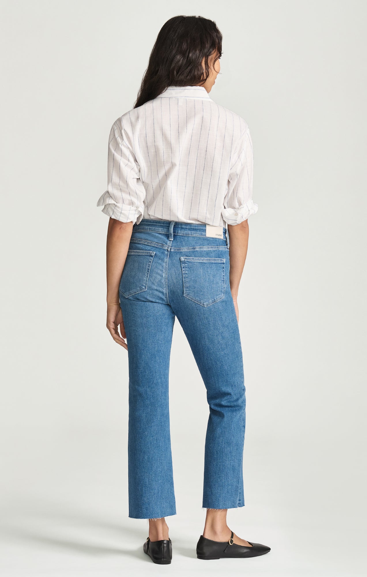 VICKY CROPPED BOOTCUT IN MID BRUSHED FLEX BLUE - Mavi Jeans