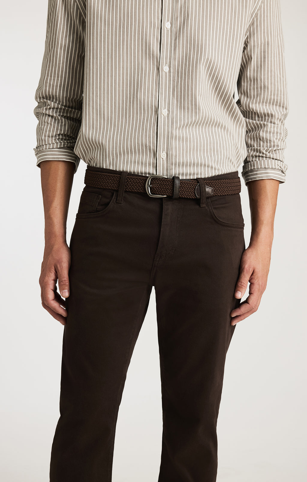 BRAIDED BELT IN BROWN