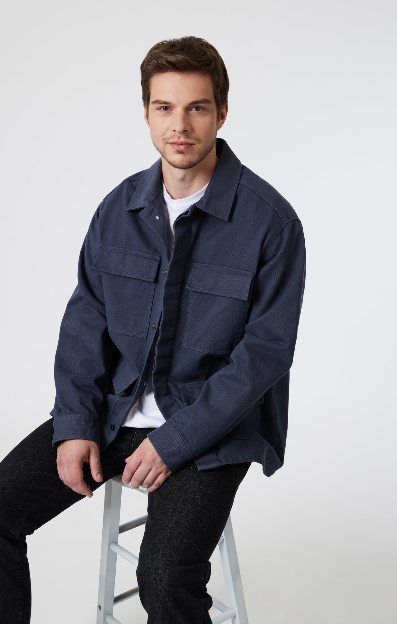 MULTI-POCKET JACKET IN DARK SHADOW - Mavi Jeans